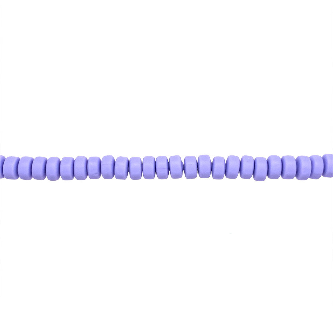 Lavender Polymer Clay Rondelle Beads 7mm