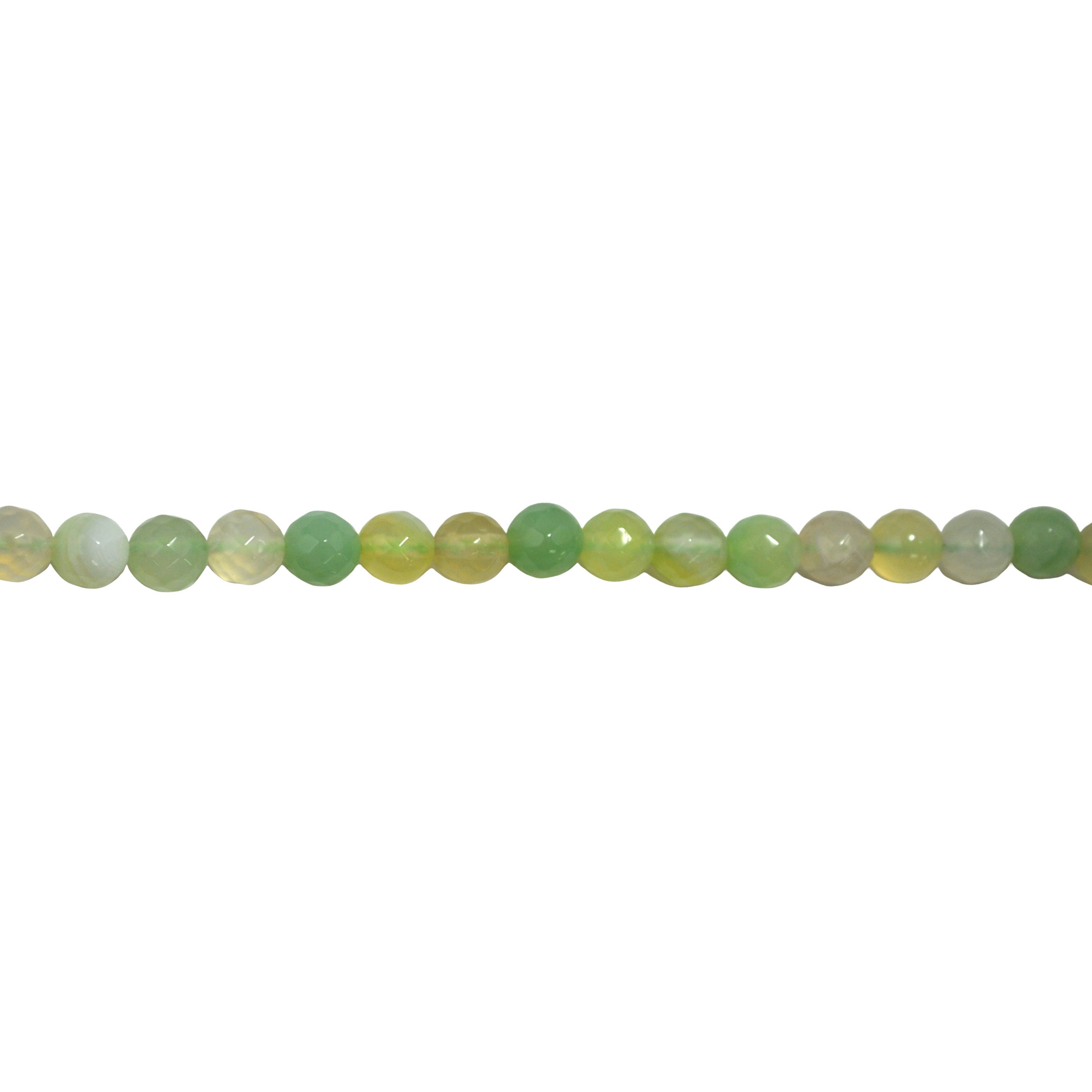 Light Green Banded Agate 8mm - Faceted