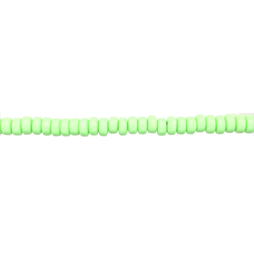 Light Green Polymer Clay Rondelle Beads 7mm