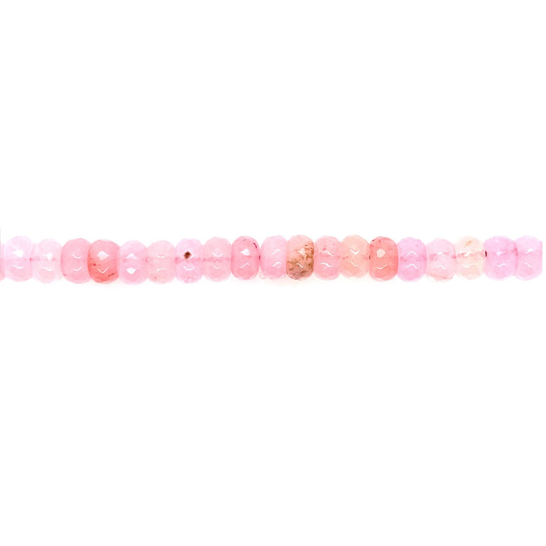 Light Pink Jade Faceted Rondelle Beads
