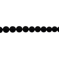 Matte Black Onyx Round Beads