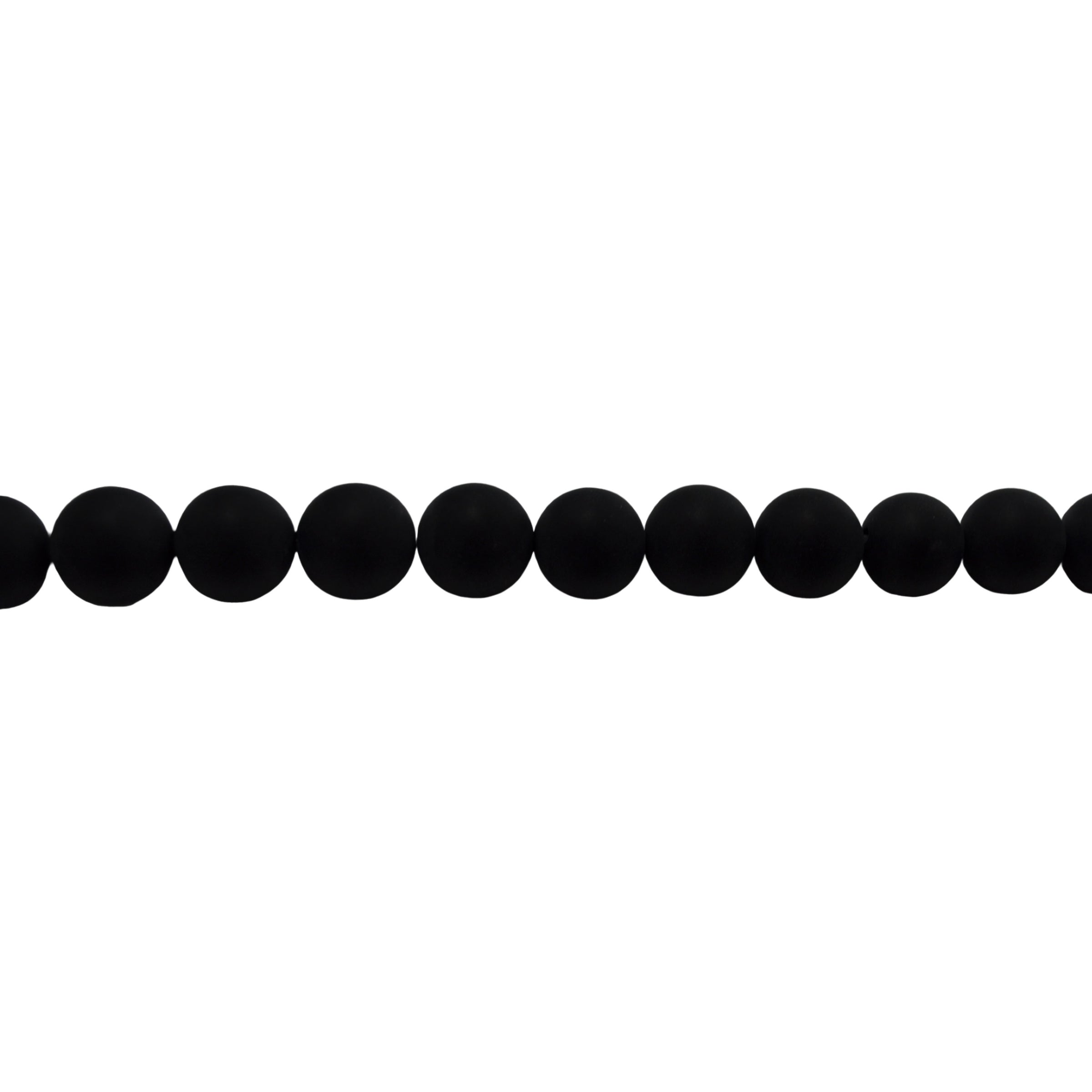 Matte Black Onyx Round Beads