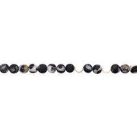 Matte Black & White Jasper - Round 6mm