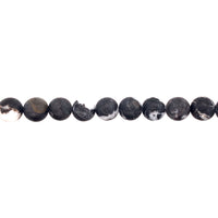 Matte Black & White Jasper Beads