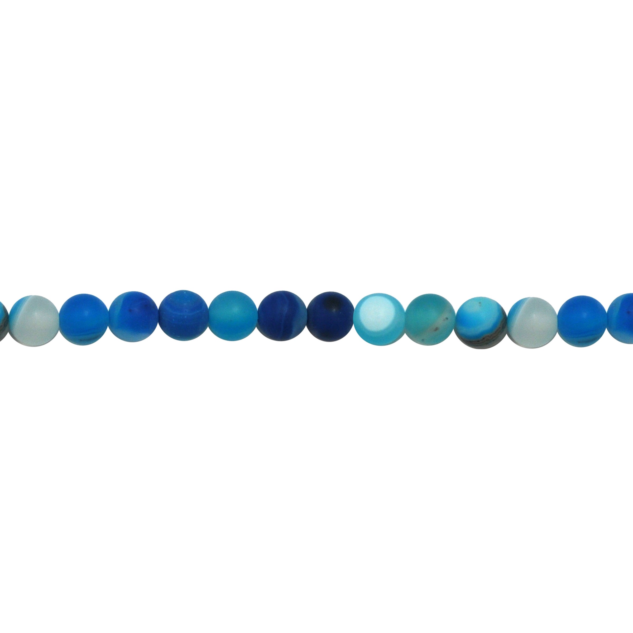 Matte Blue Banded Agate 10mm - Round