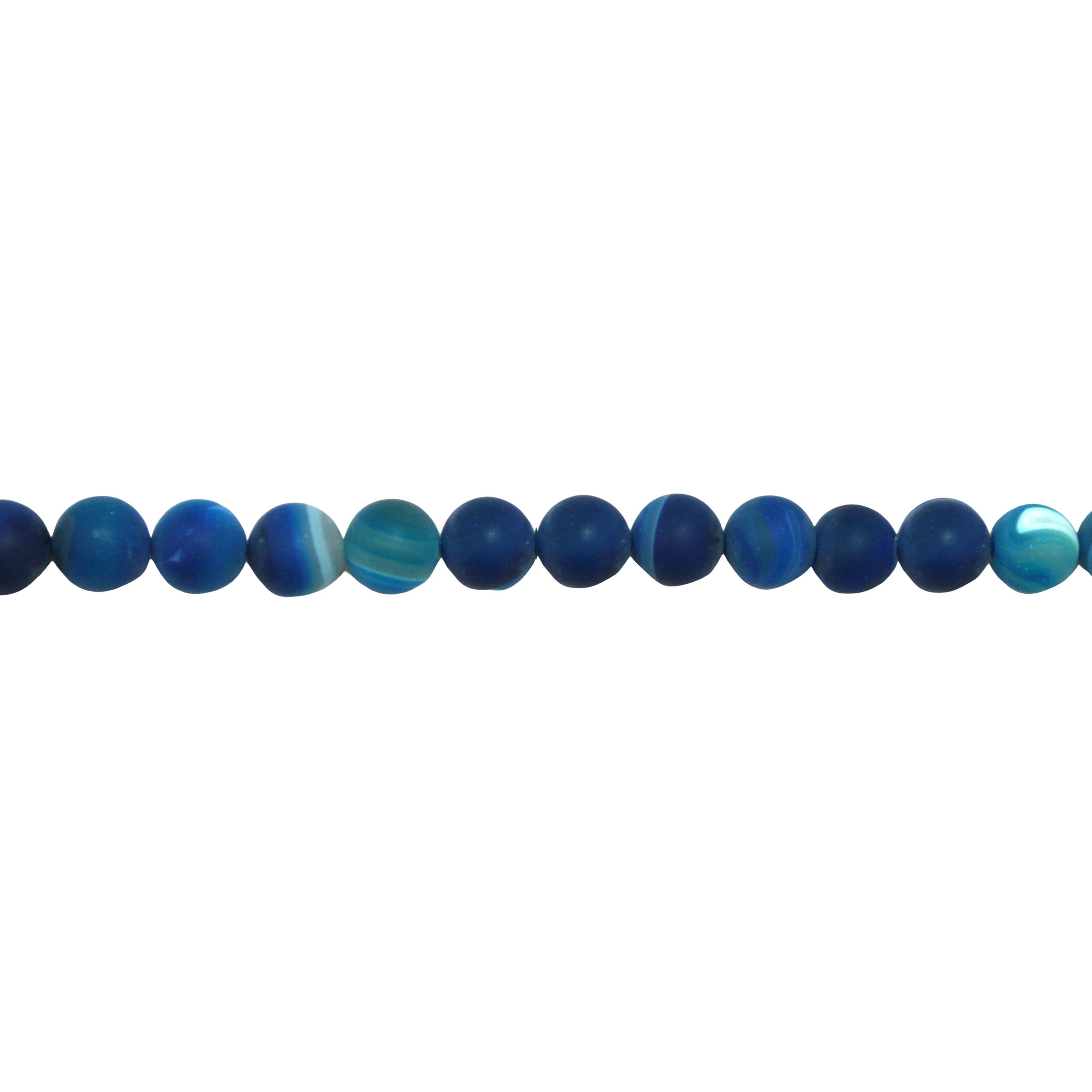 Matte Blue Banded Agate 12mm - Round