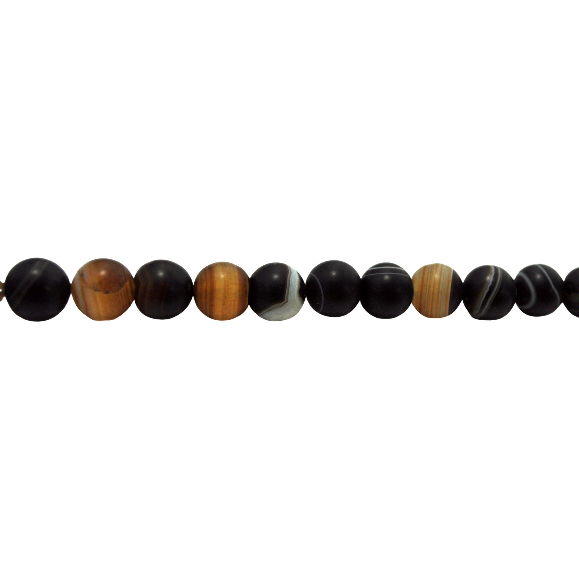 Matte Brown Banded Agate 10mm - Round