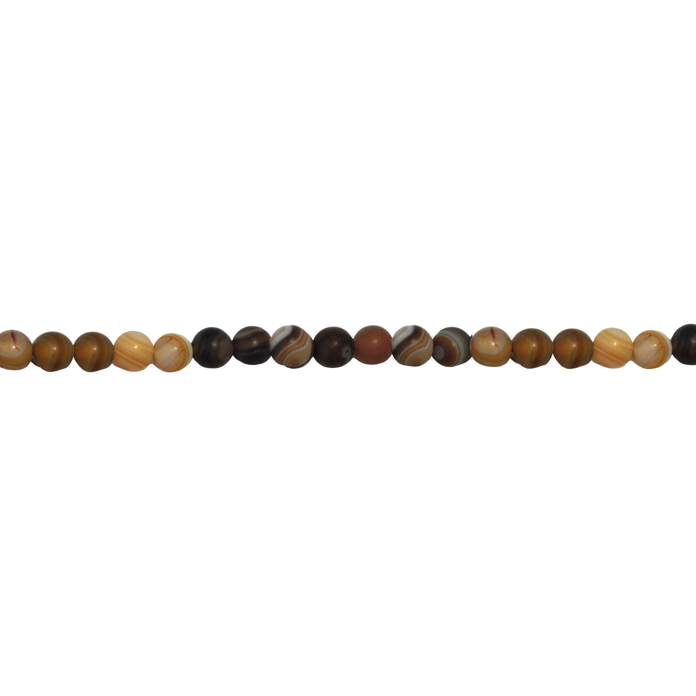 Matte Coffee Banded Agate 8mm - Round