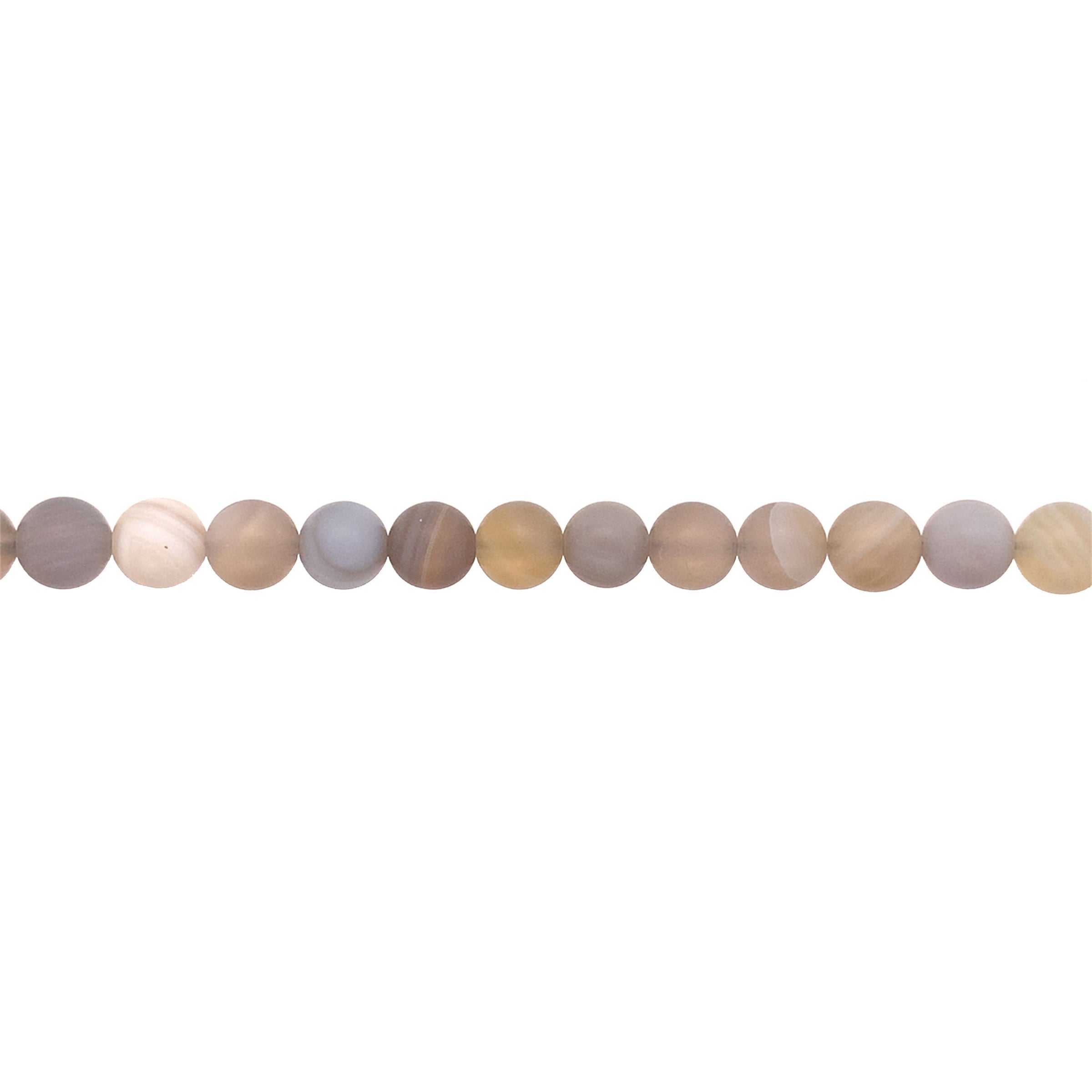 Matte Gray Banded Agate Beads 8mm