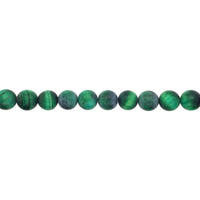 Matte Green Tiger Eye Beads