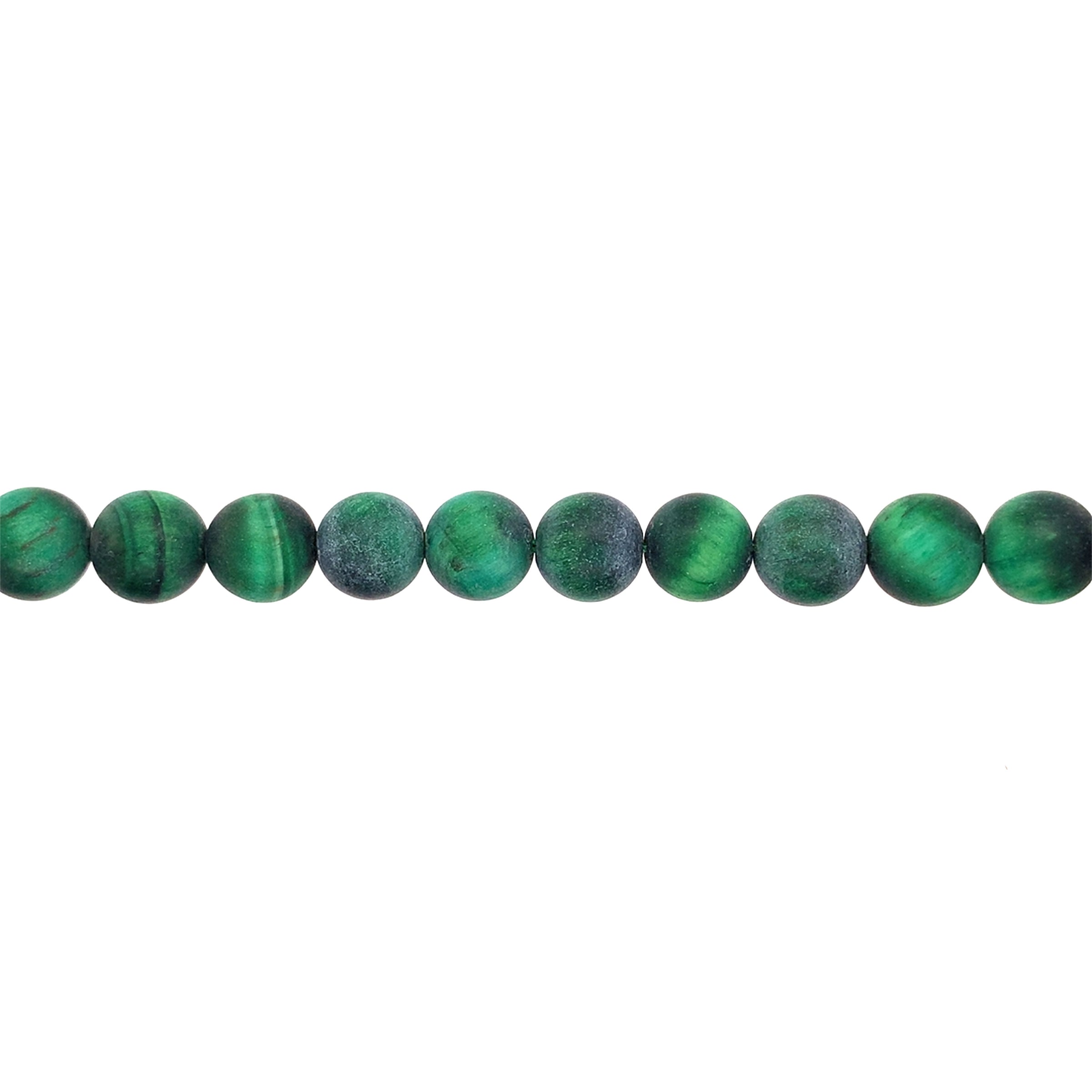 Matte Green Tiger Eye Beads