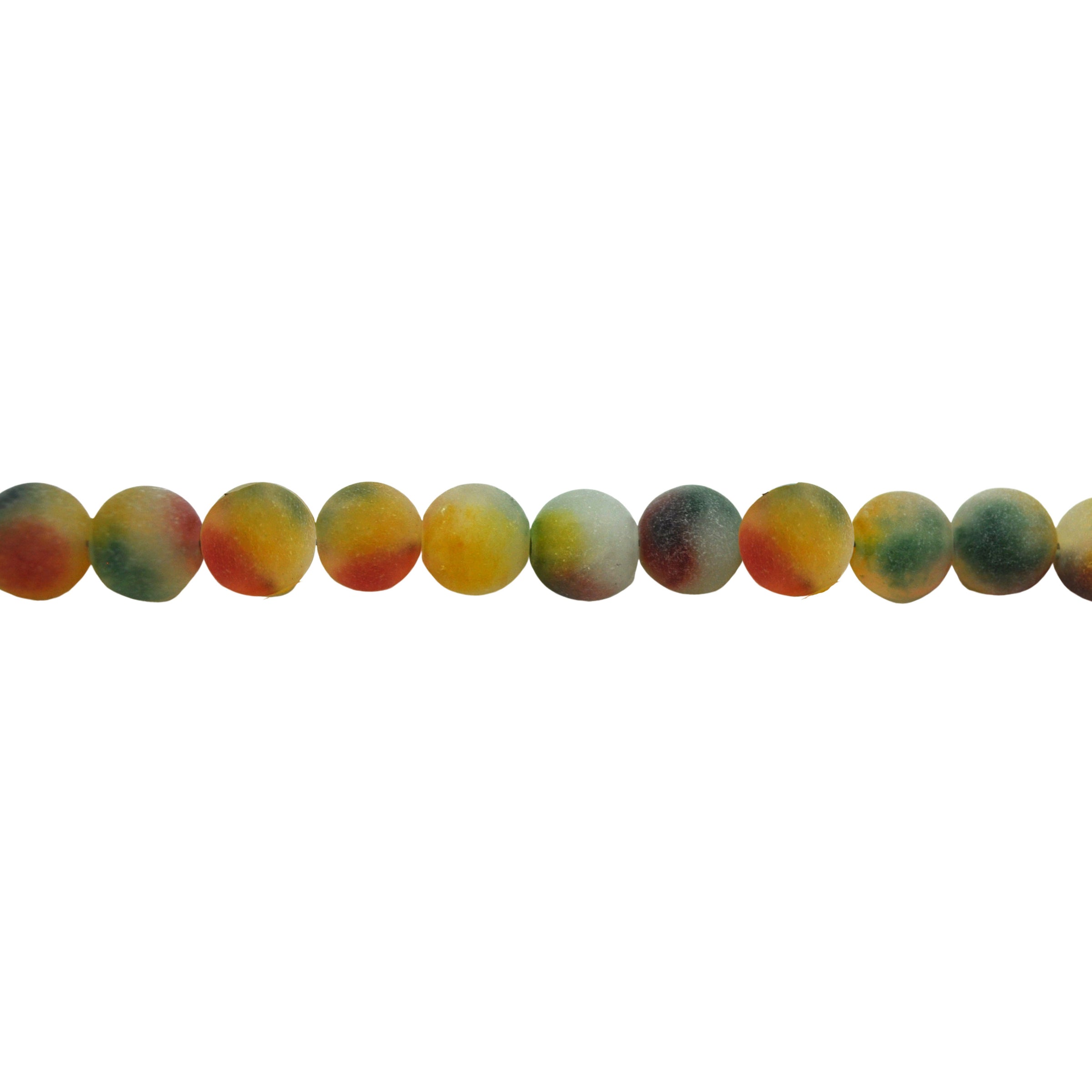 Matte Multicolor Melody Jade Beads 10mm