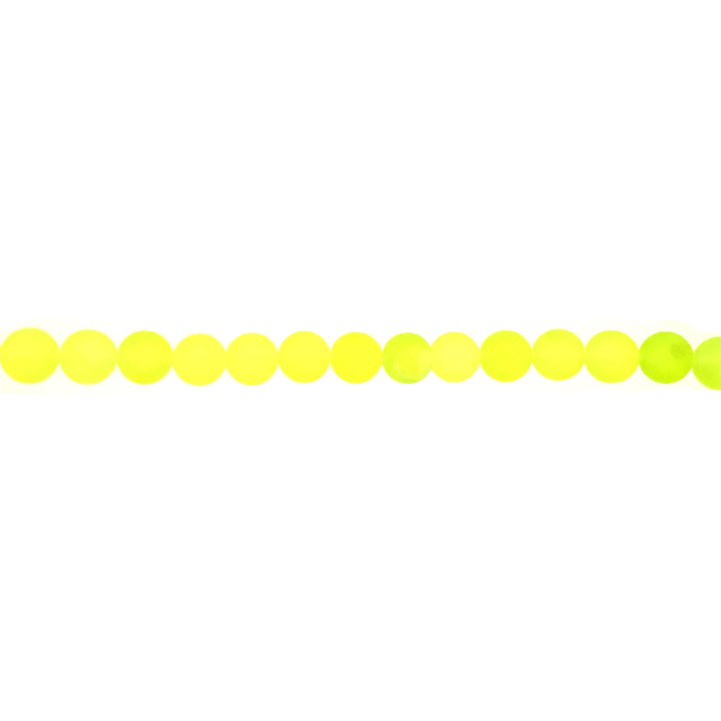 Matte Neon Yellow Jade - Round 8mm