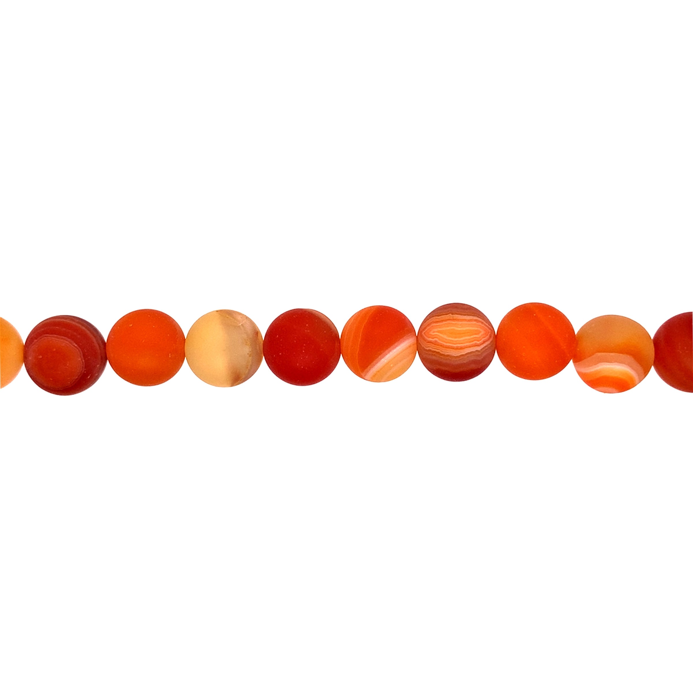 Matte Orange Banded Agate 10mm - Round