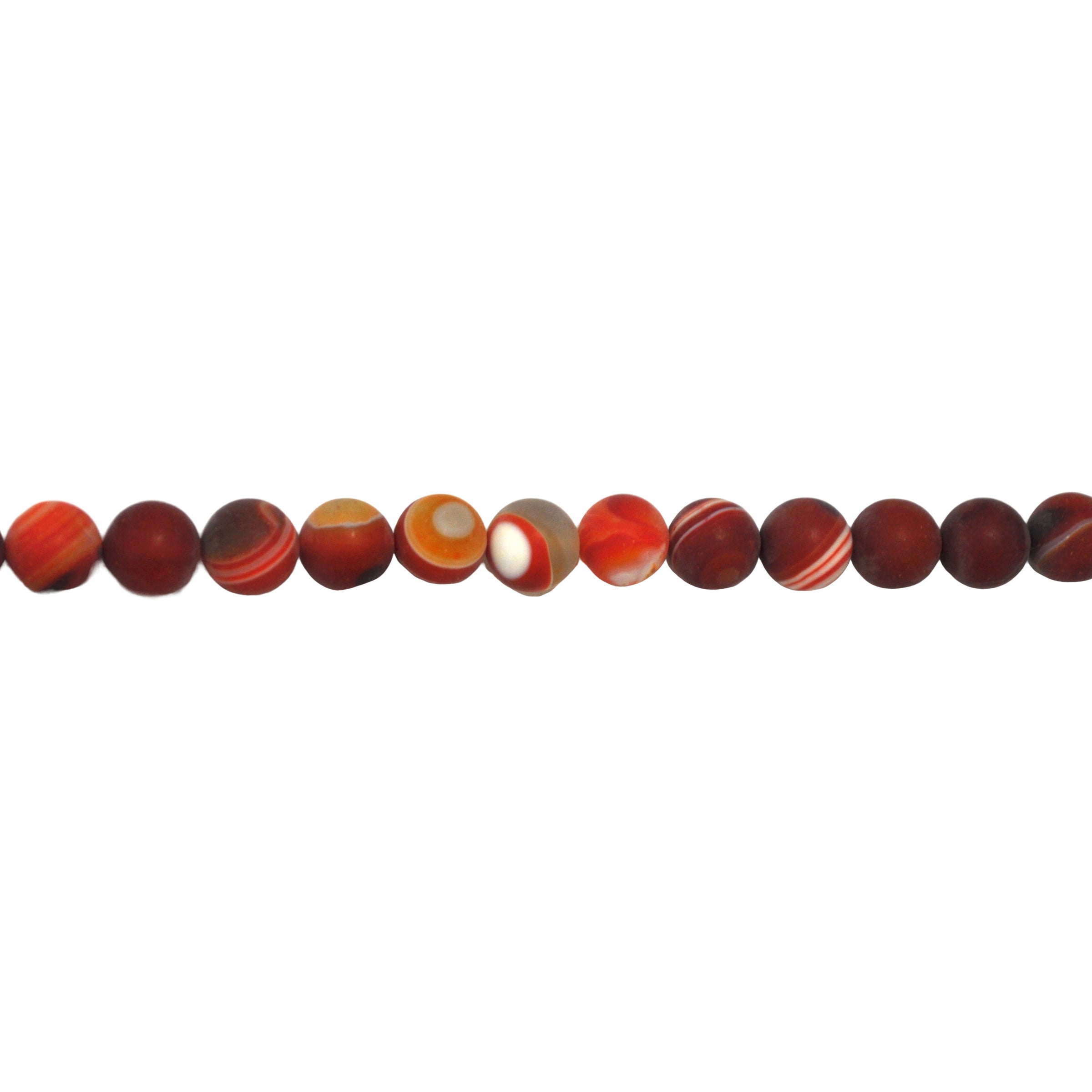 Matte Orange Banded Agate 12mm - Round