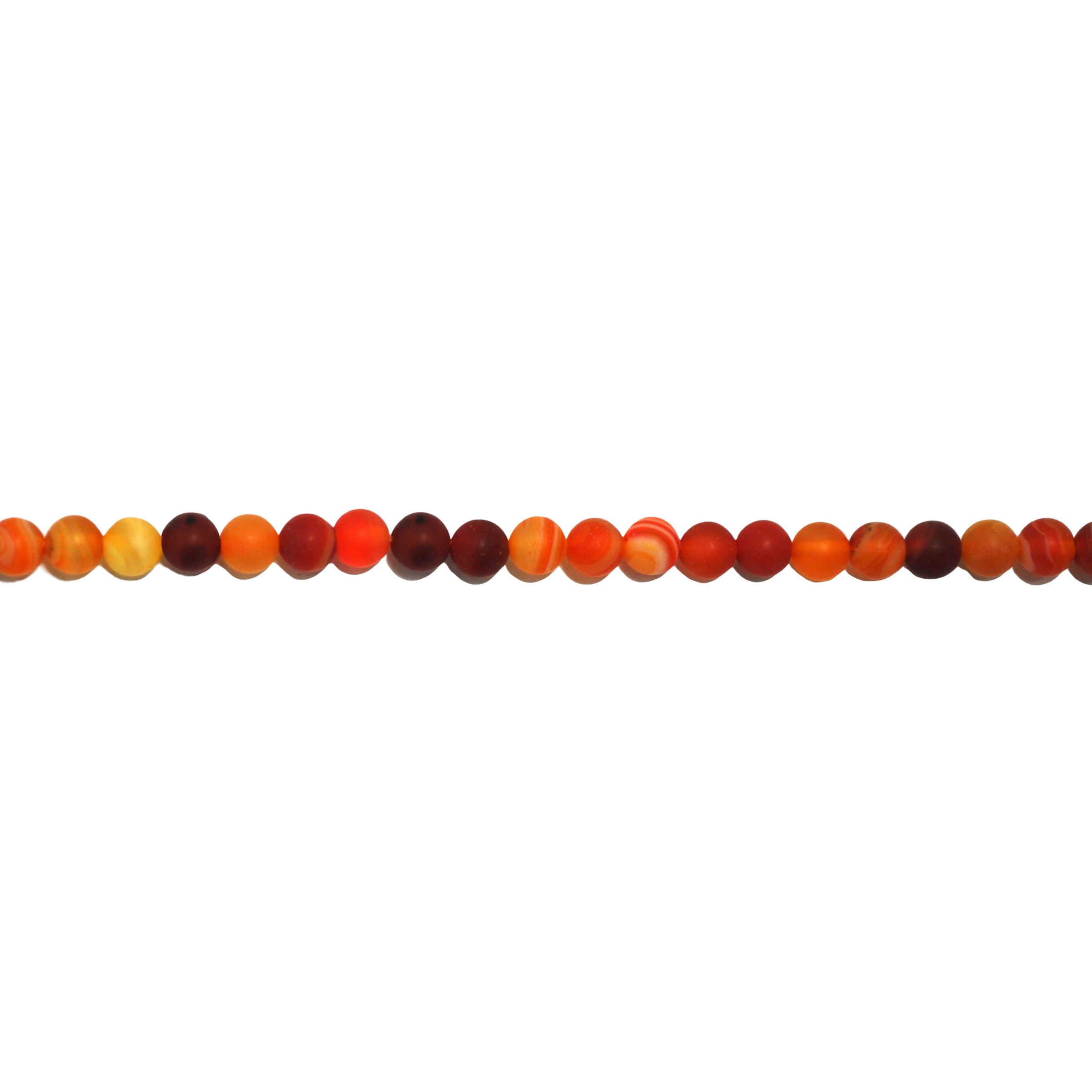 Matte Orange Banded Agate 6mm - Round