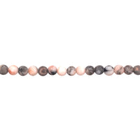 Matte Pink Zebra Jasper - Round 6mm