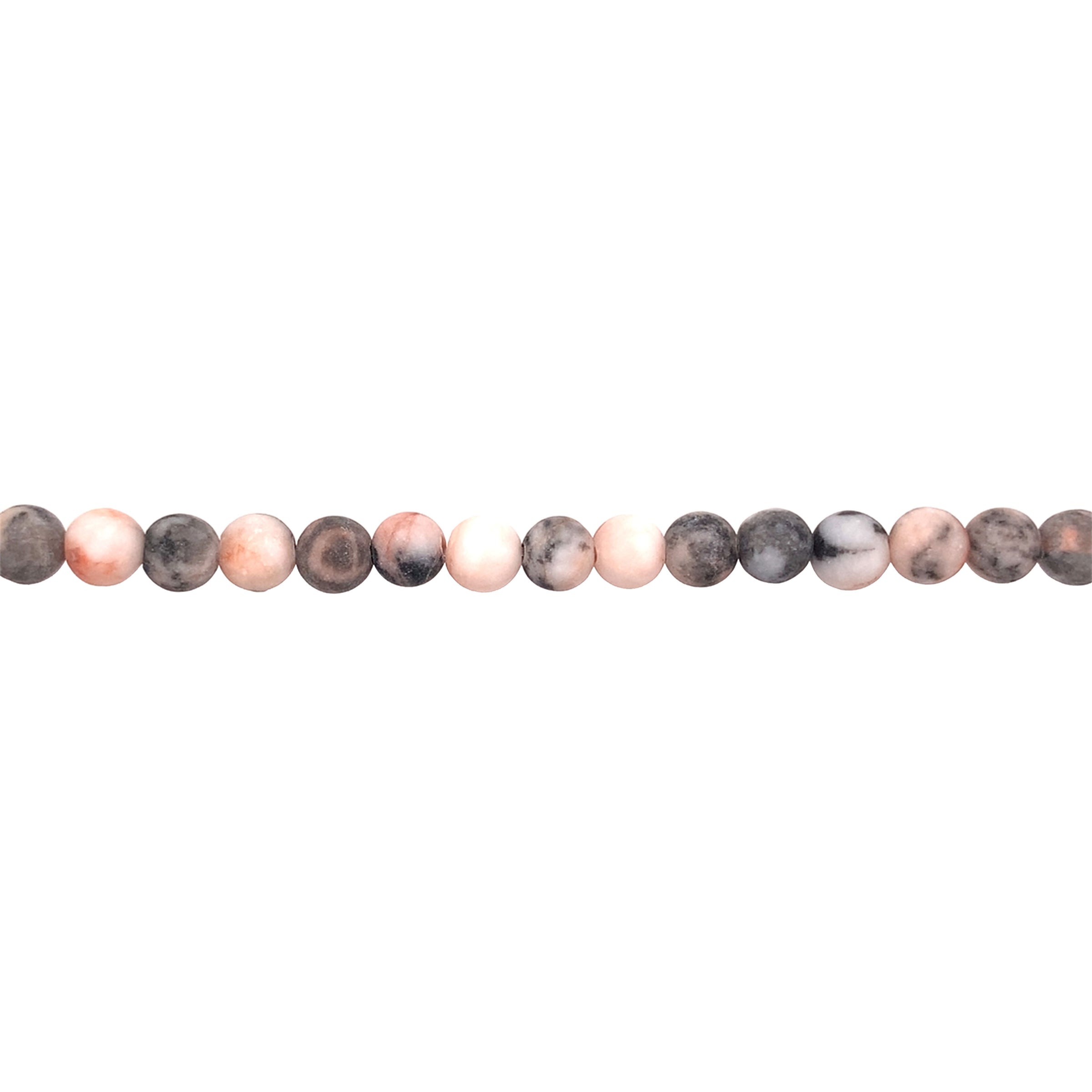 Matte Pink Zebra Jasper - Round 6mm