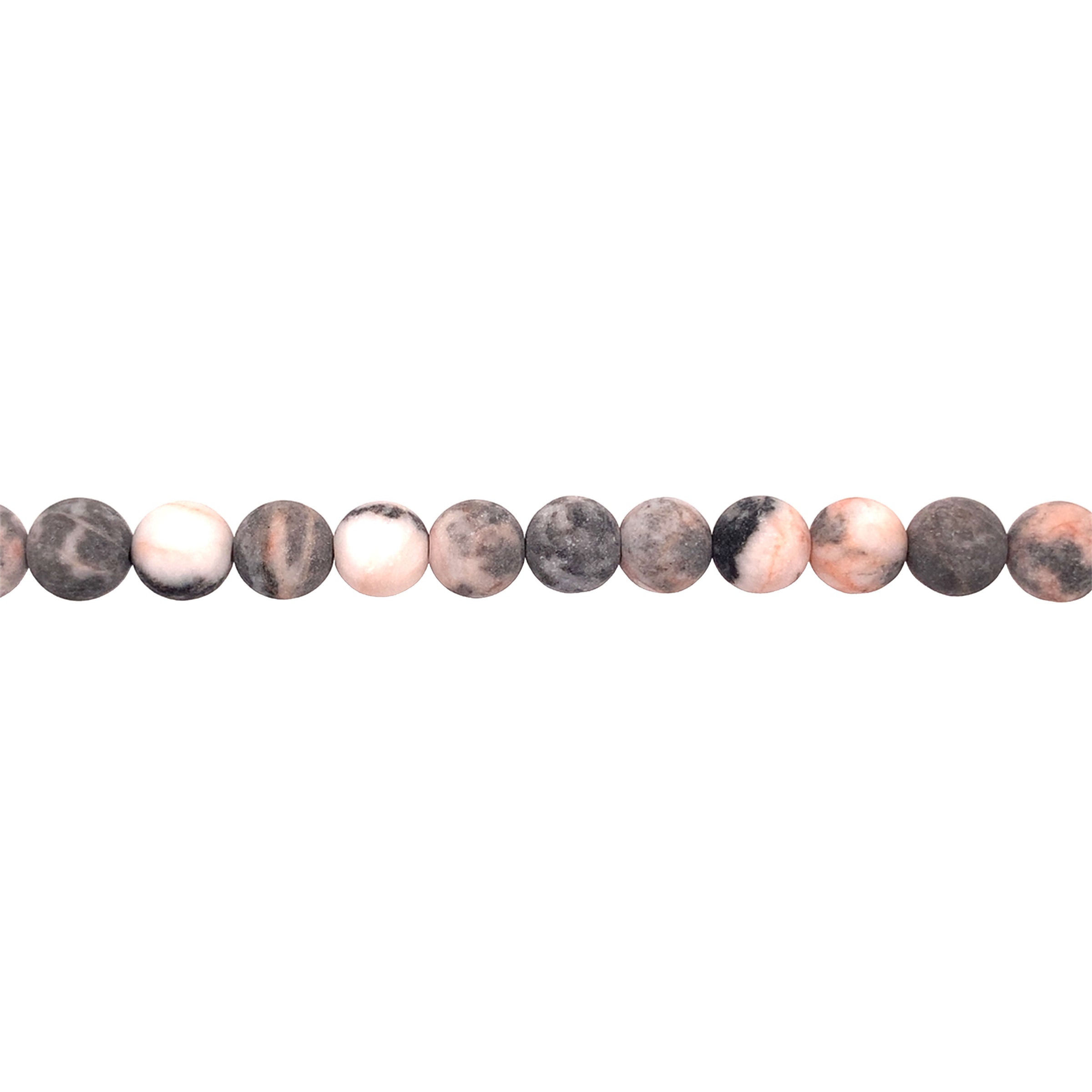 Matte Pink Zebra Jasper - Round 8mm