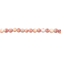 Matte Red Veined Jasper - Round 6mm