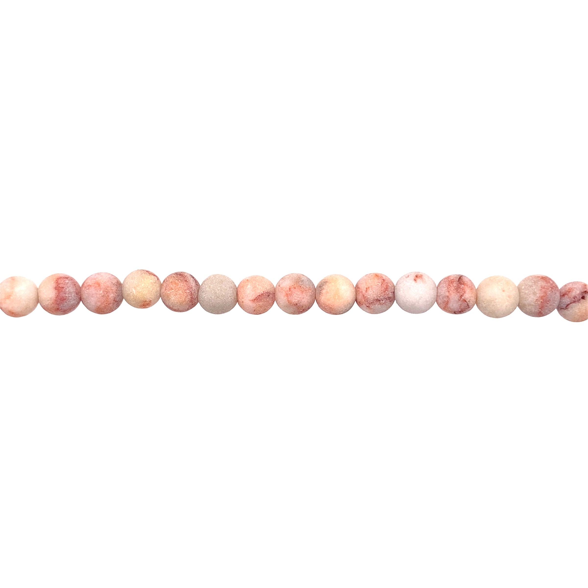 Matte Red Veined Jasper - Round 6mm