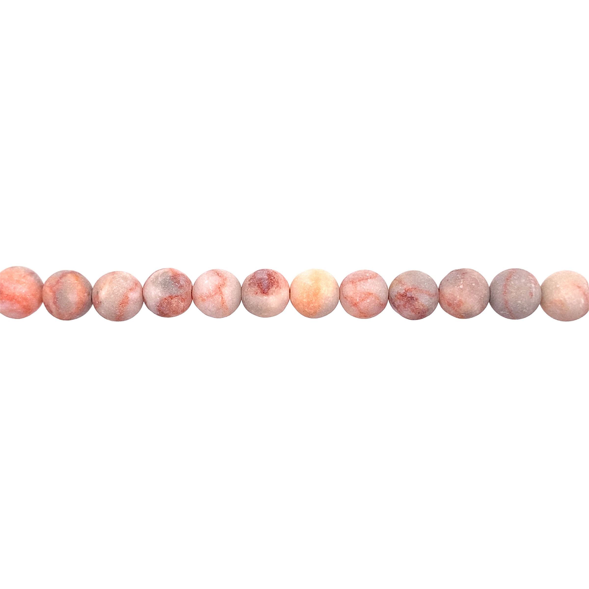 Matte Red Veined Jasper - Round 8mm