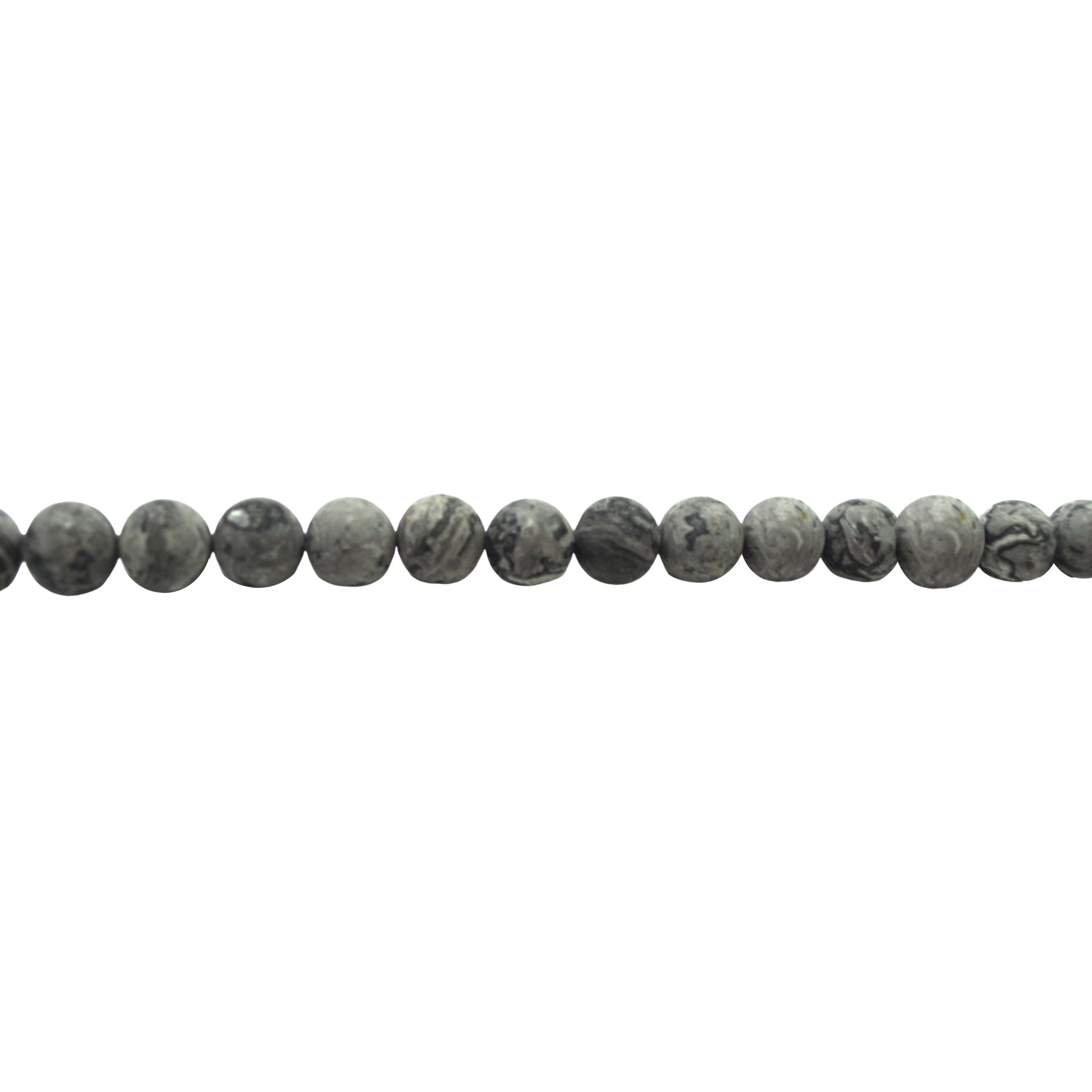  Matte Scenery Picture Jasper - Round 10mm