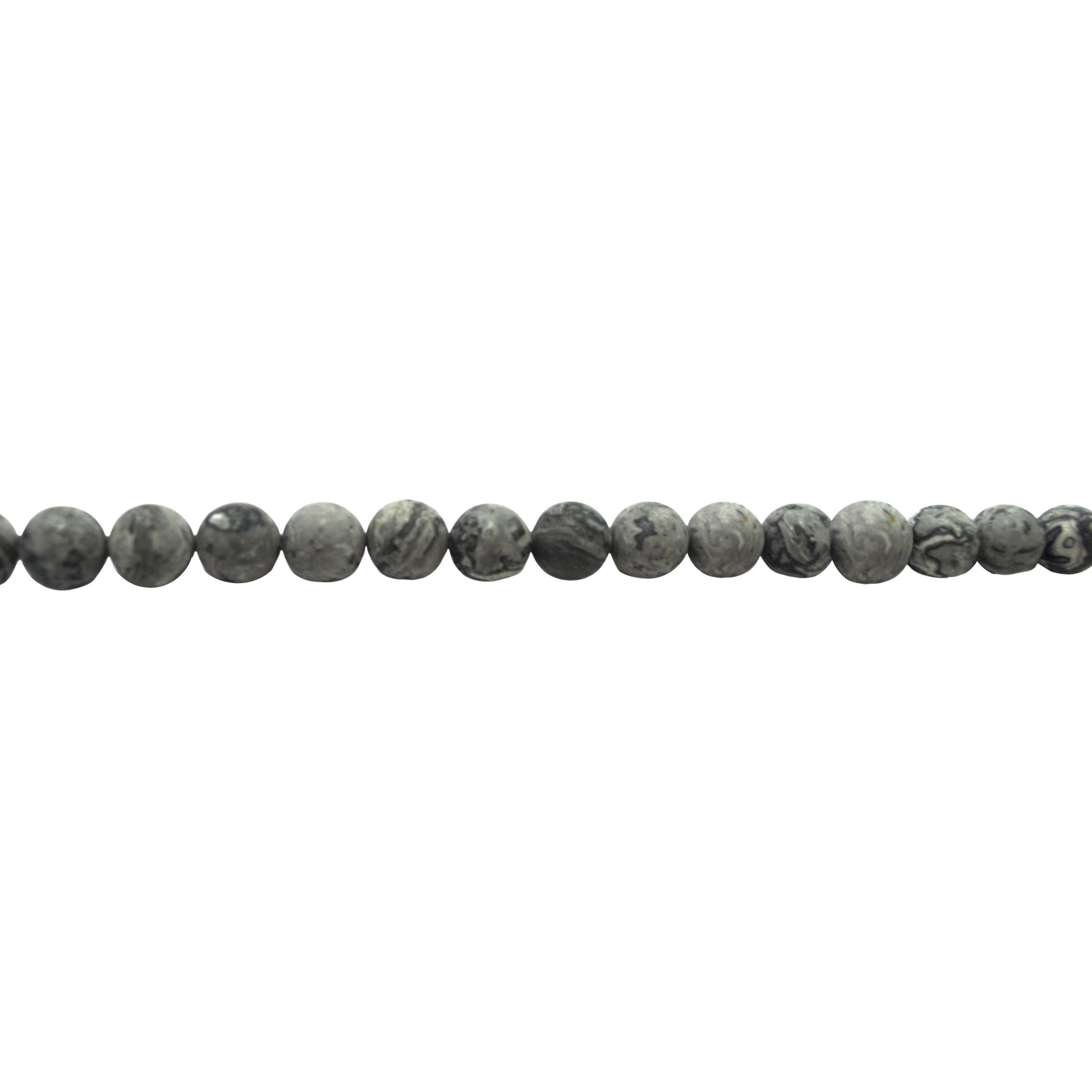  Matte Scenery Picture Jasper - Round 8mm