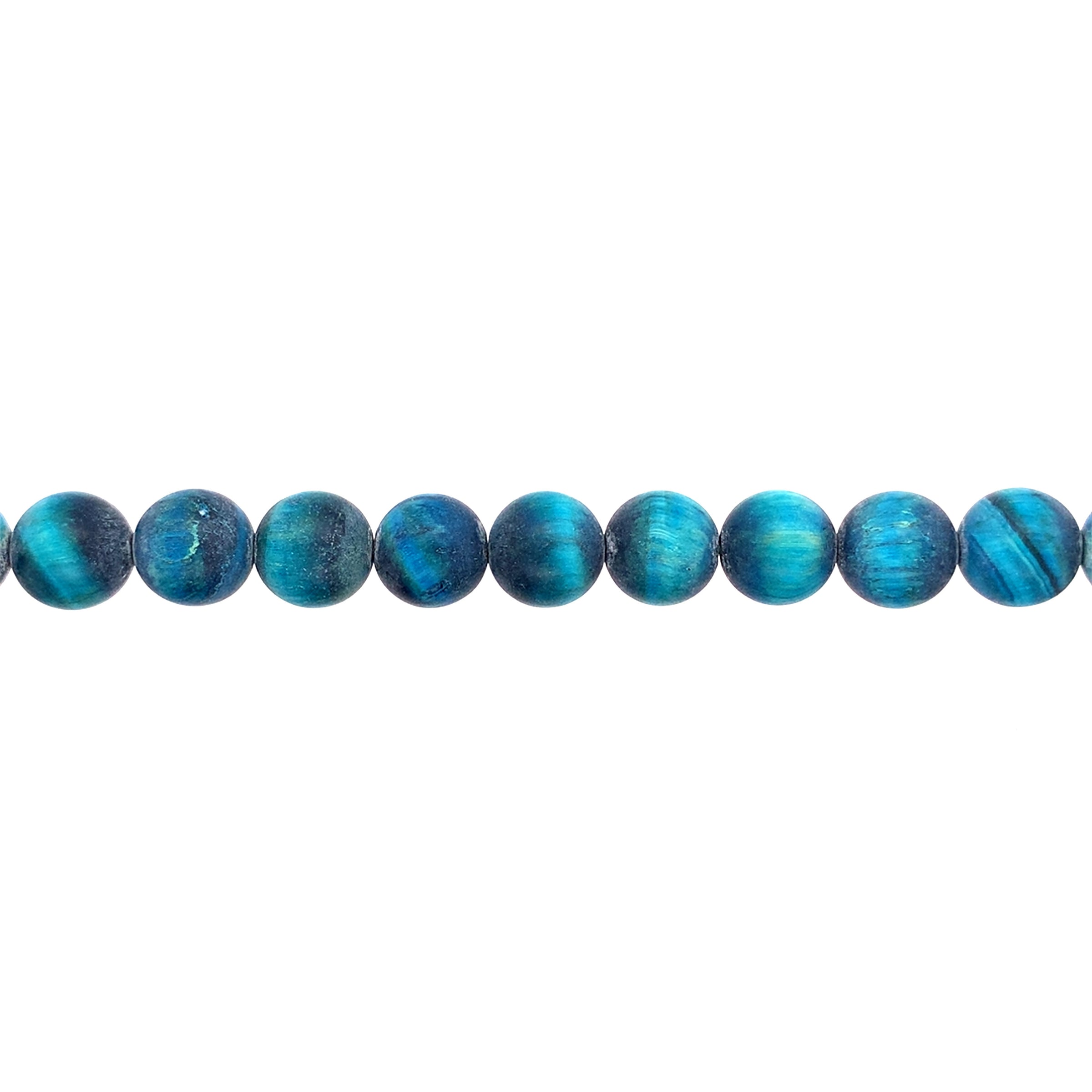 Matte Teal Tiger Eye Beads