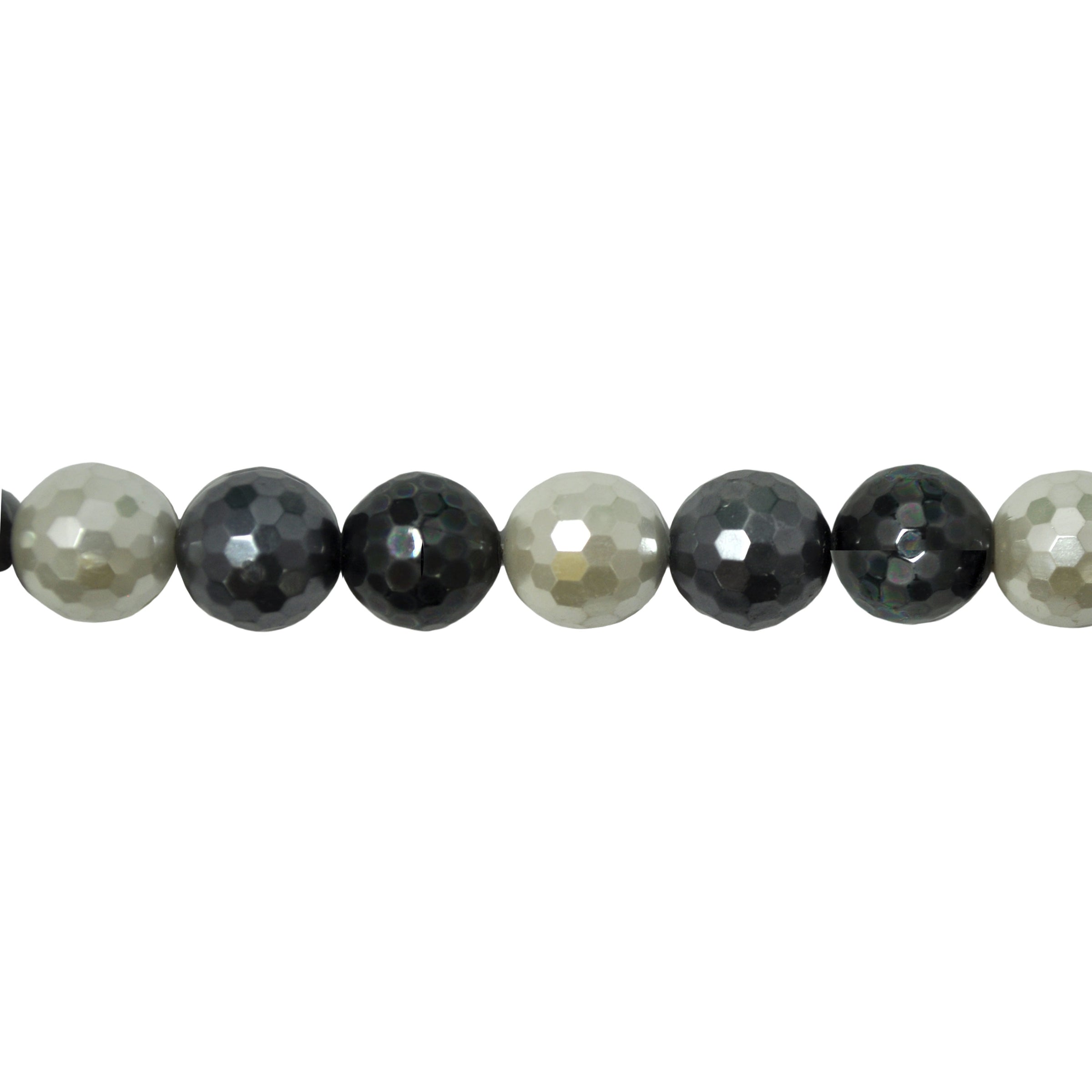 Metallic Tones Crystal Shell Pearl Faceted Beads 12mm