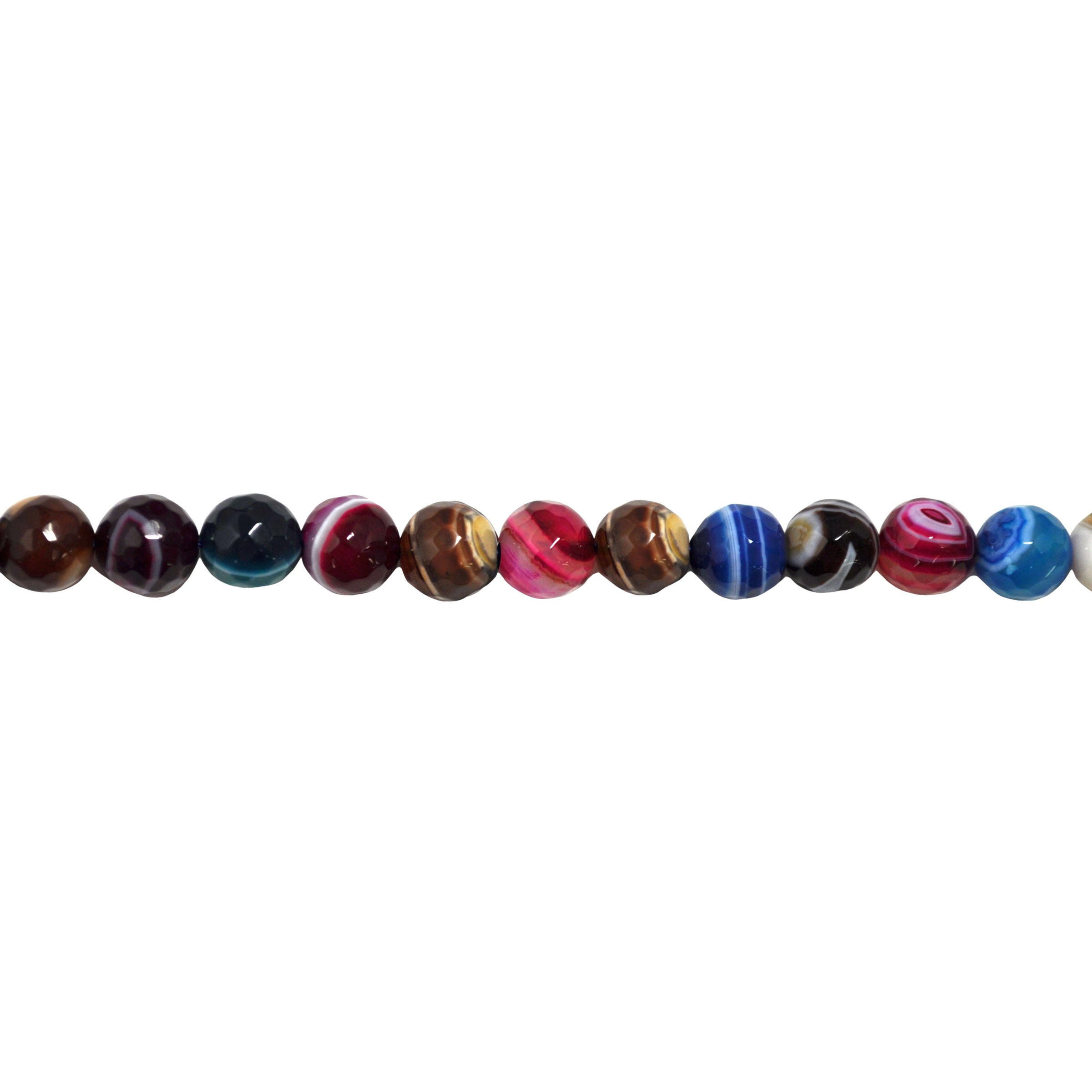 Mixed Color Banded Agate 10mm - Faceted