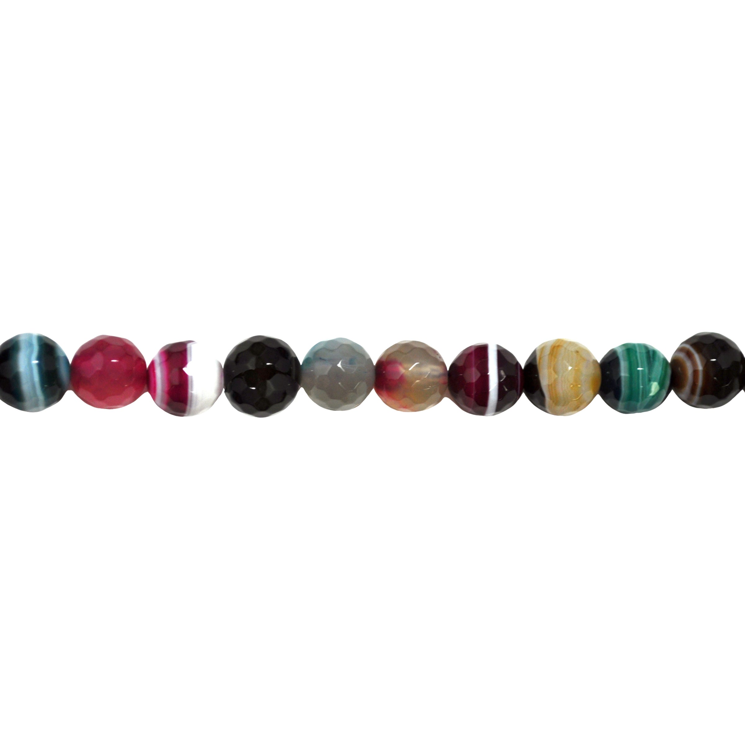 Mixed Color Banded Agate 12mm - Faceted