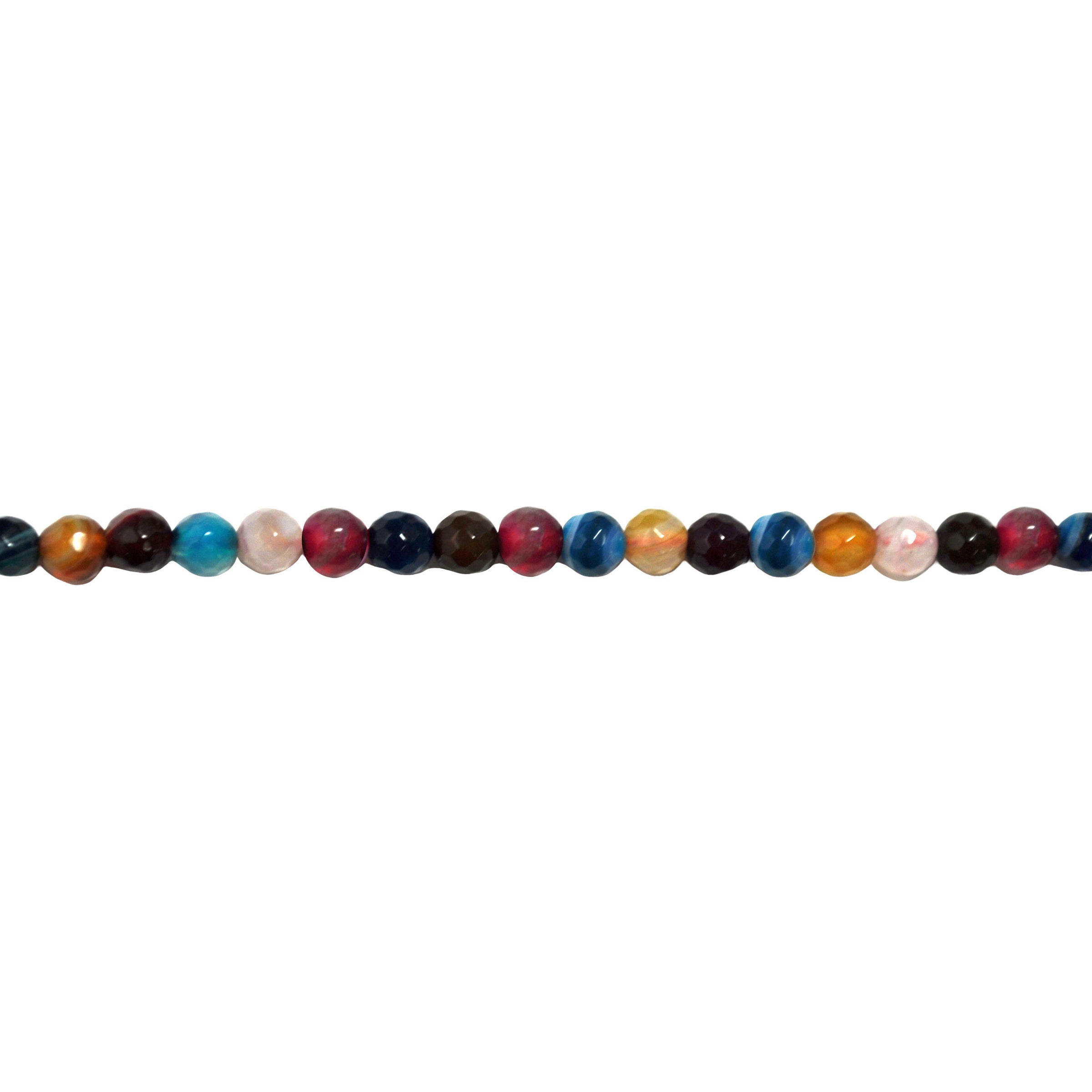 Mixed Color Banded Agate 6mm - Faceted
