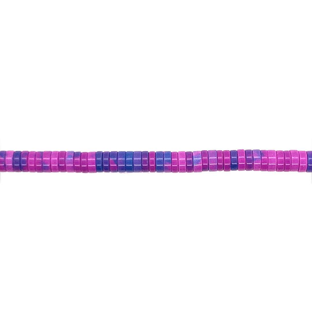 Mixed Purple Stone Heishi Rondelle Beads 4mm