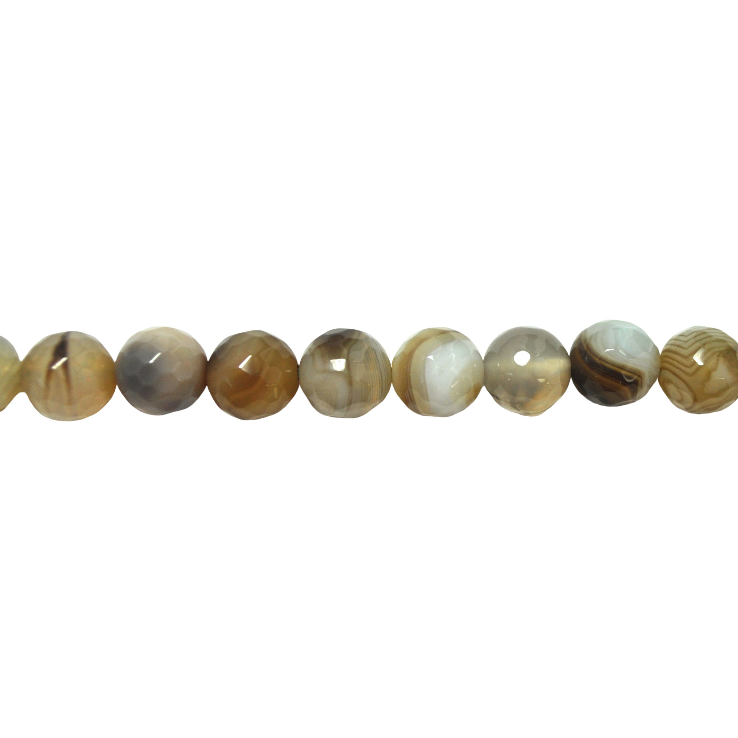 Mocha Banded Agate 10mm - Faceted
