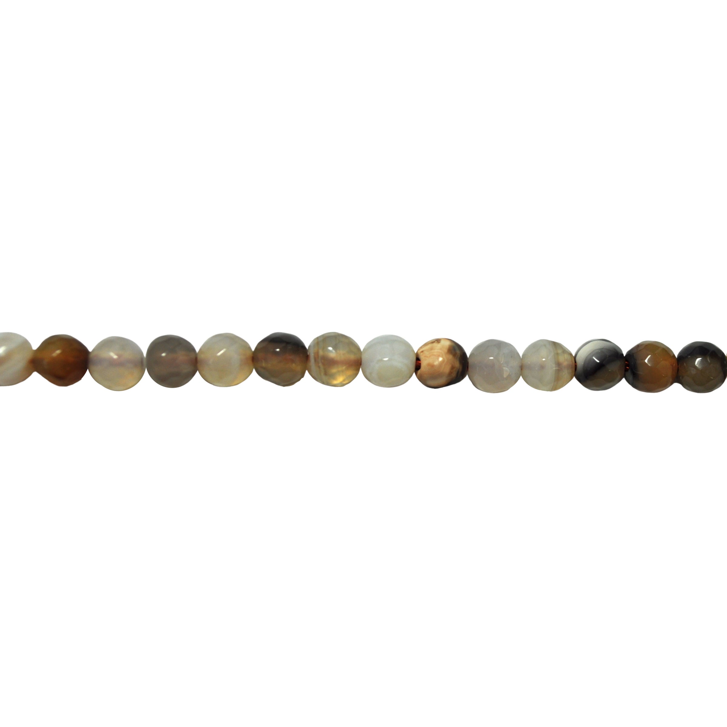 Mocha Banded Agate 6mm - Faceted