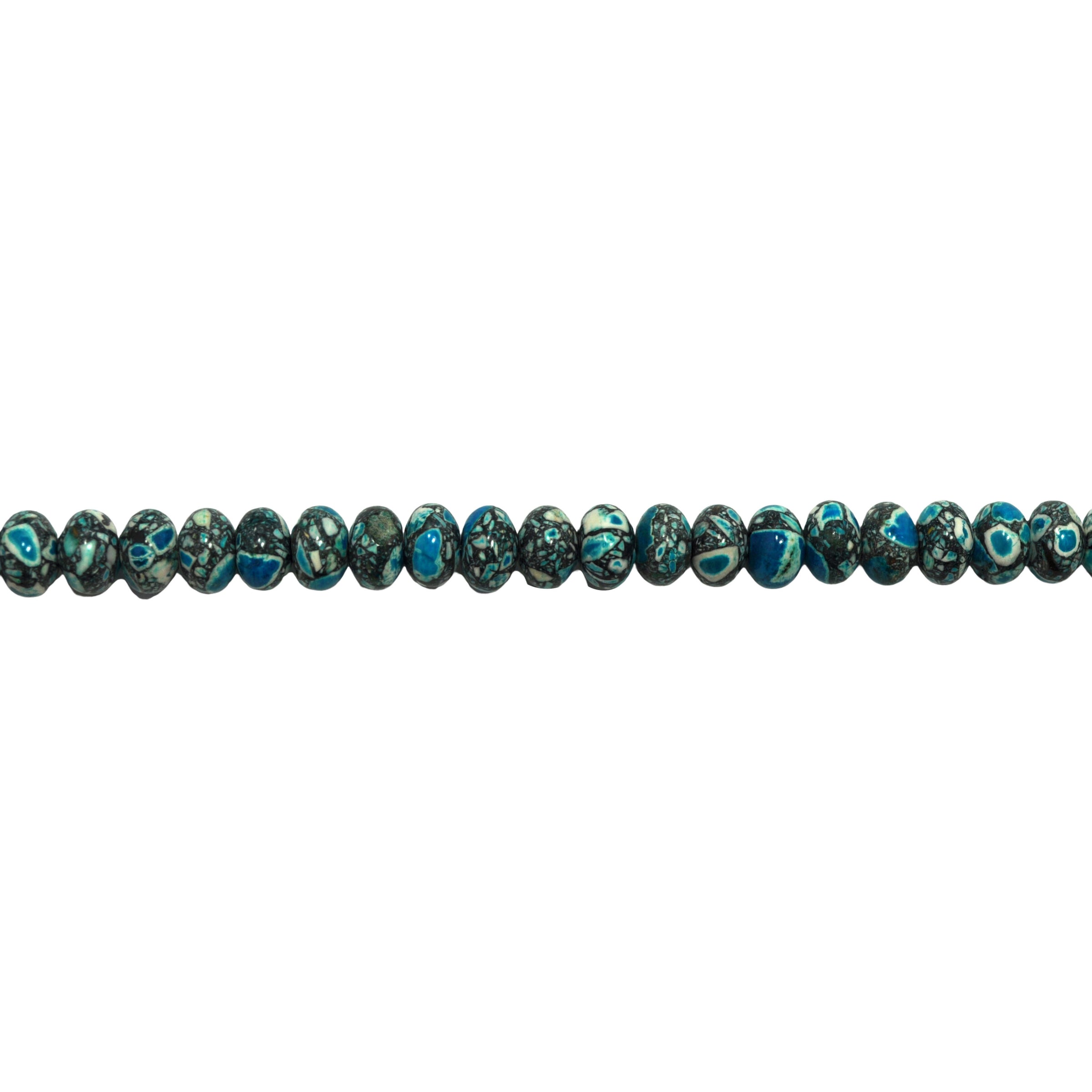 Mosaic Blue Turquoise Rondelle Beads 8mm