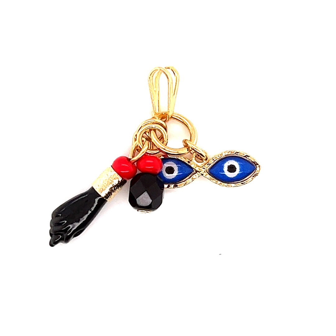 Multi Charm Evil Eye Protection Pendant - Gold Filled