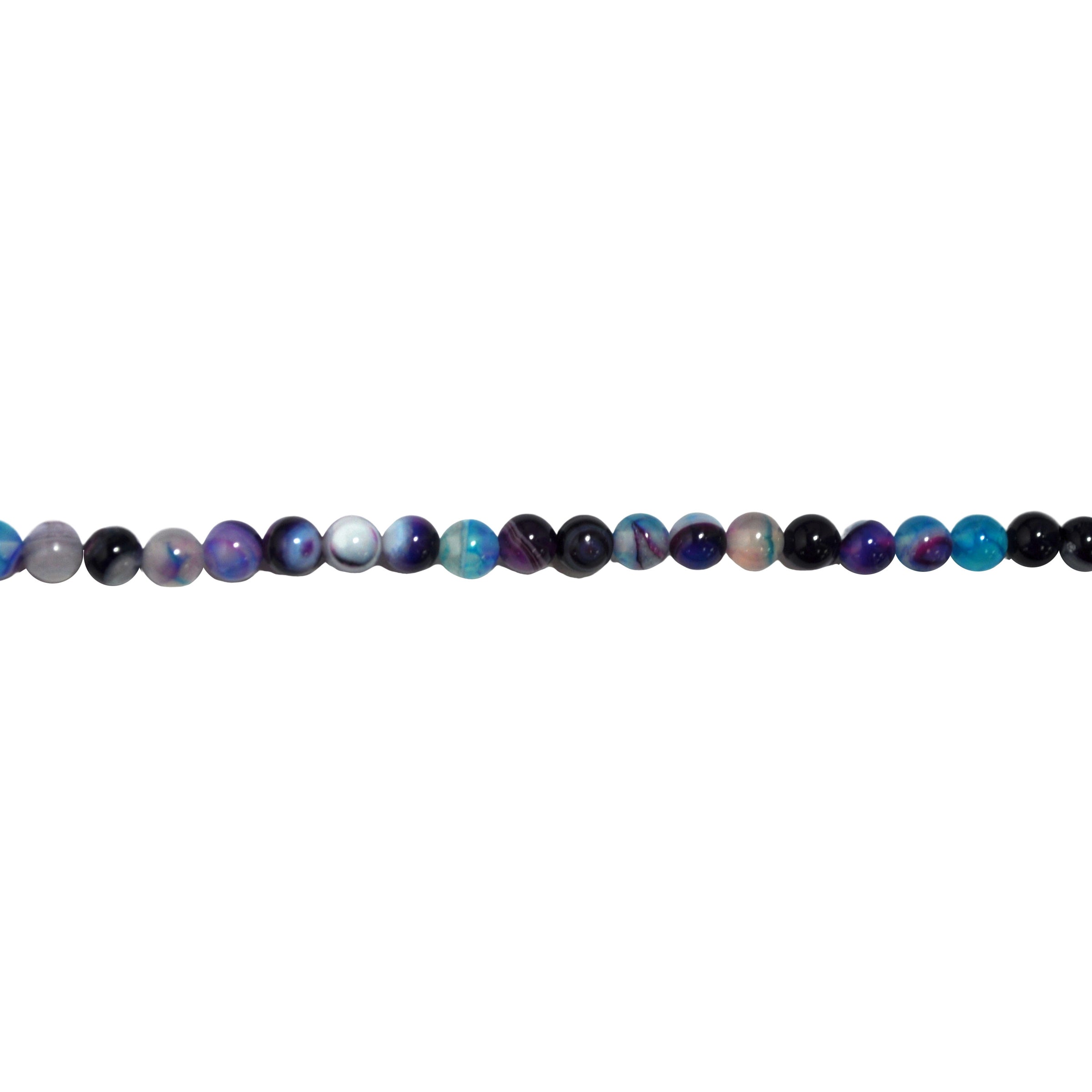 Multi Purple Banded Agate 6mm - Round