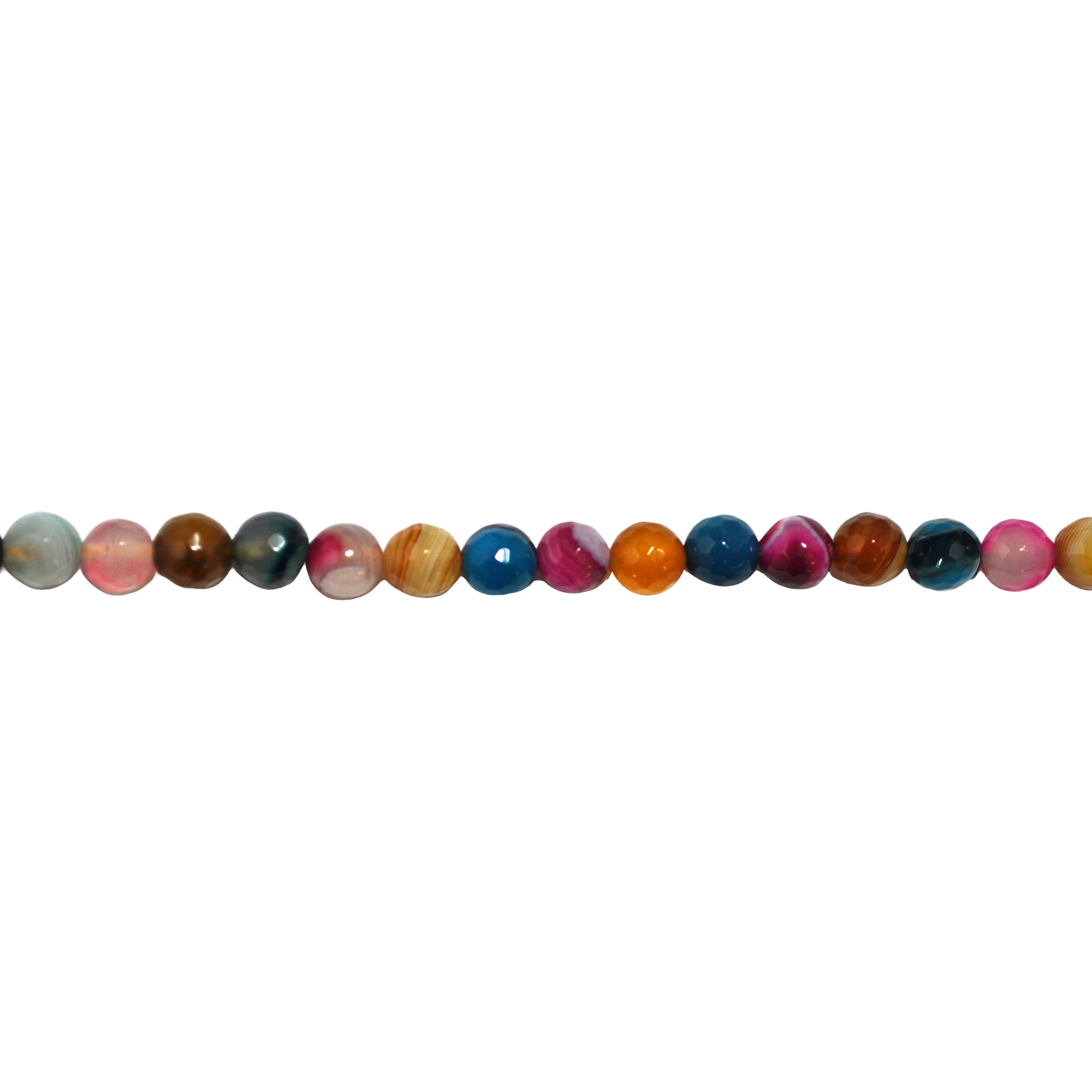 Multicolor Banded Agate 8mm - Faceted