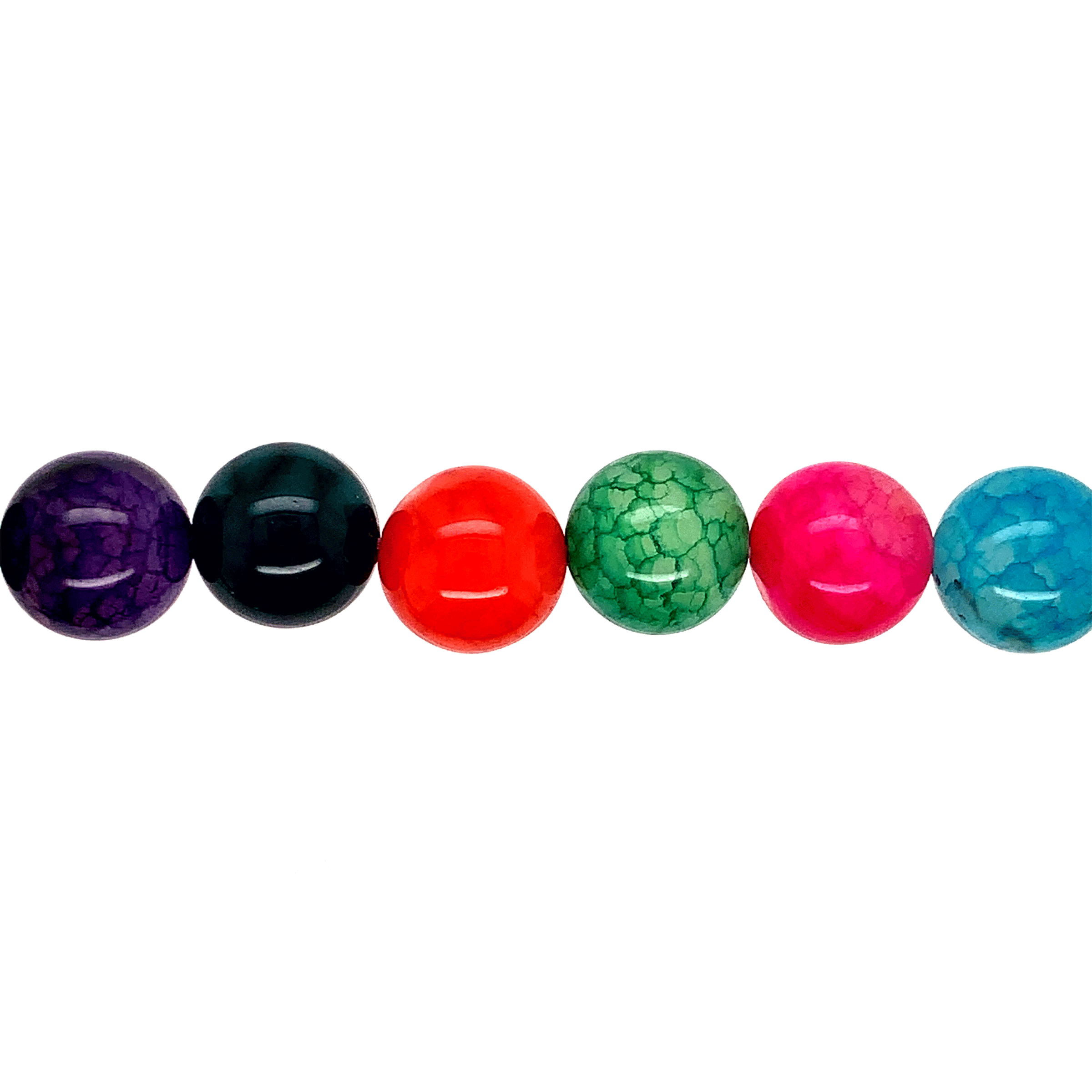 Multicolor Cracked Agate - Round 10mm