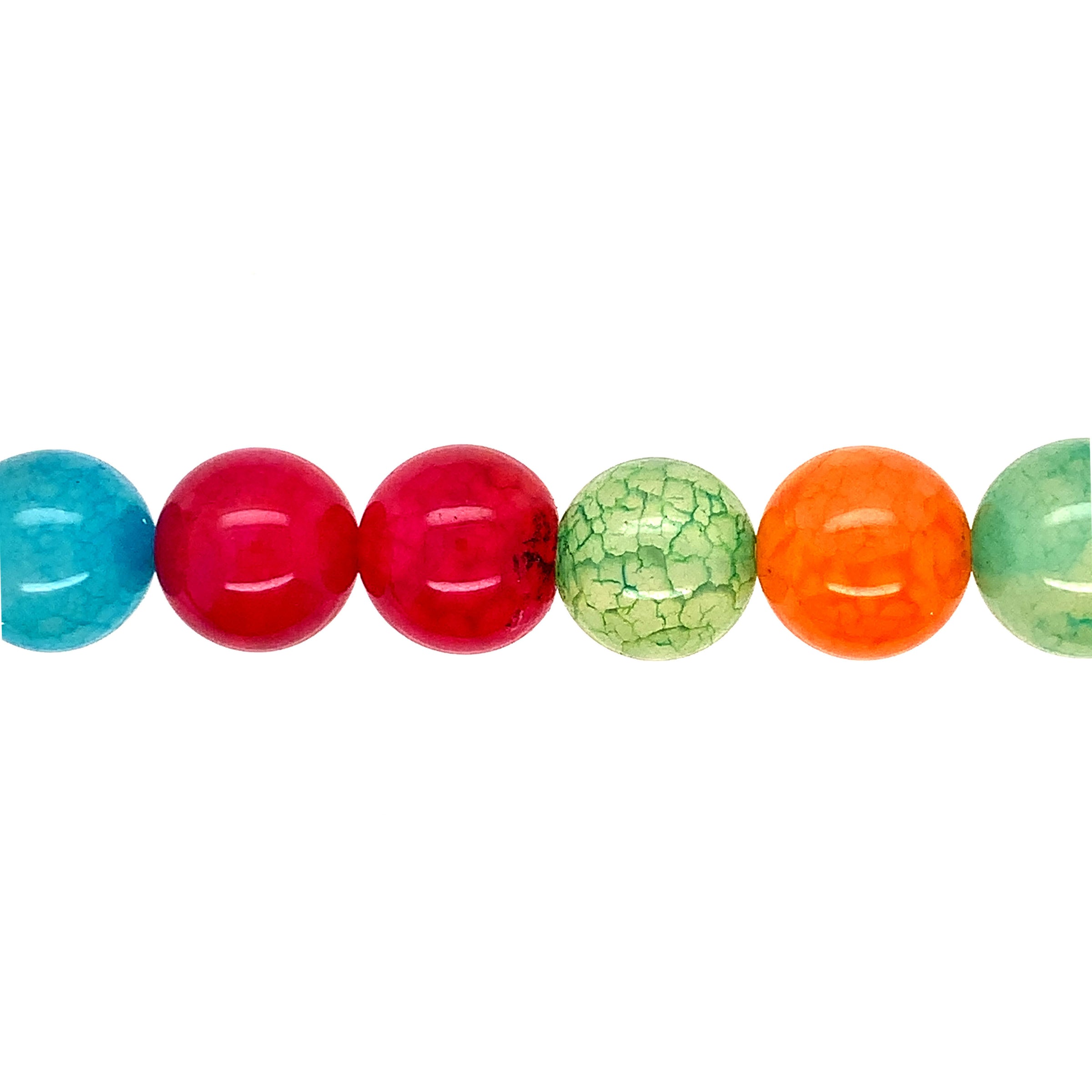 Multicolor Cracked Agate - Round 12mm