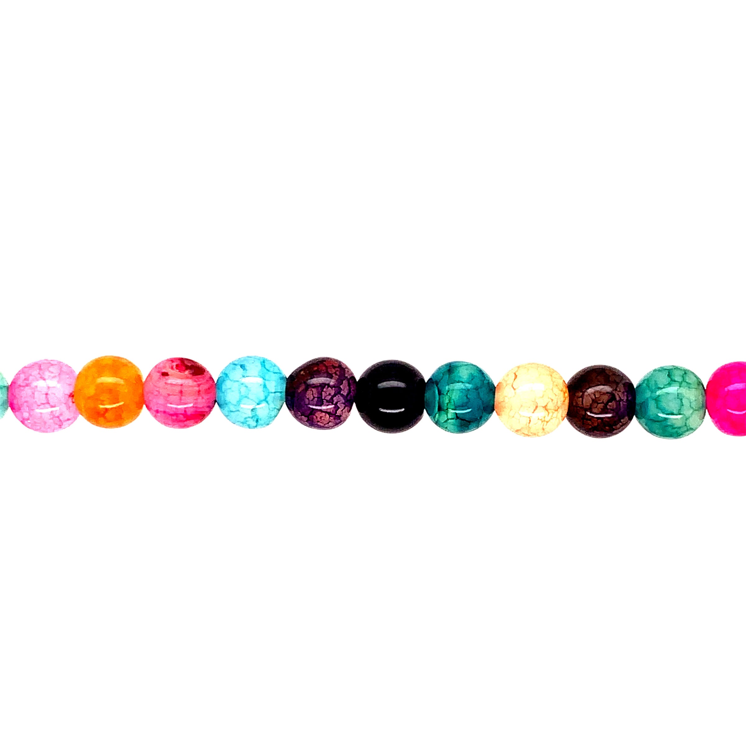 Multicolor Cracked Agate - Round 6mm