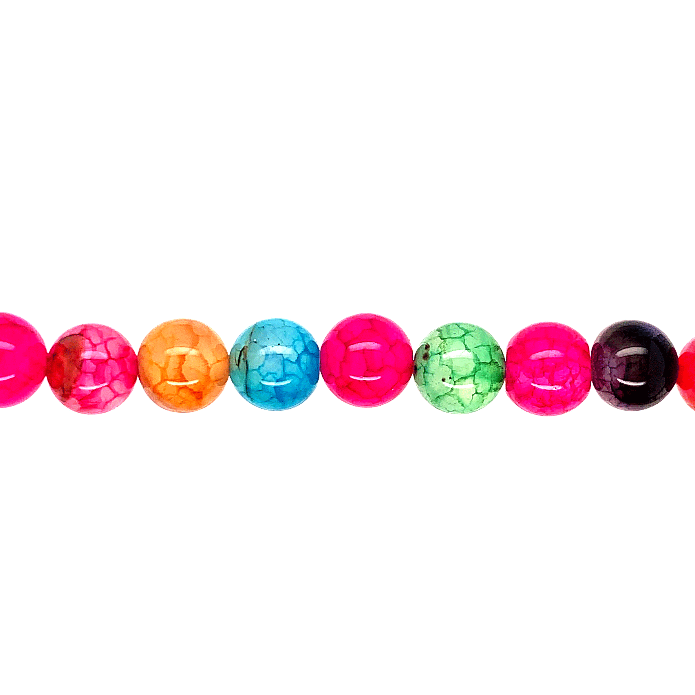 Multicolor Cracked Agate - Round 8mm