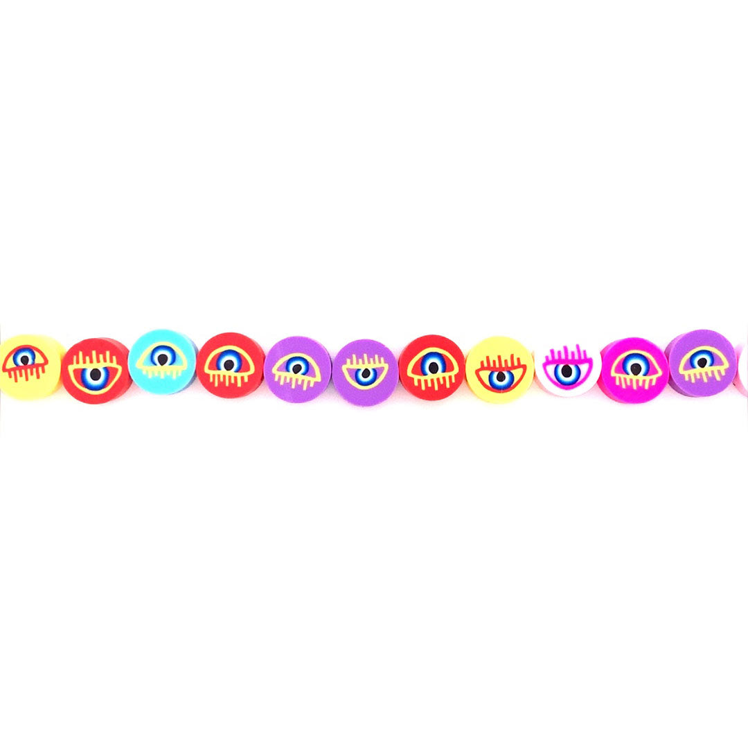 Multicolor Evil Eye Polymer Clay Beads-1