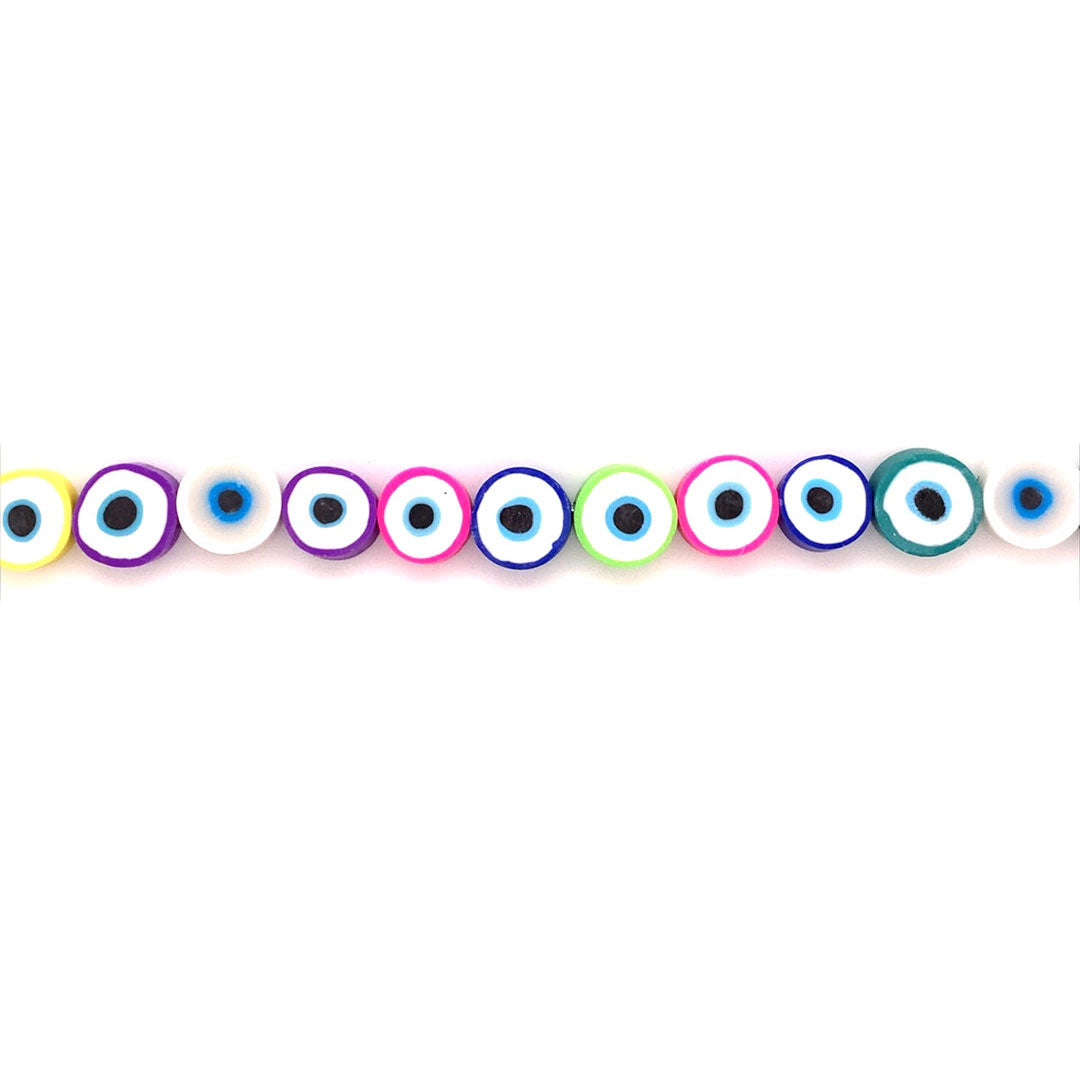Multicolor Evil Eye Polymer Clay Beads