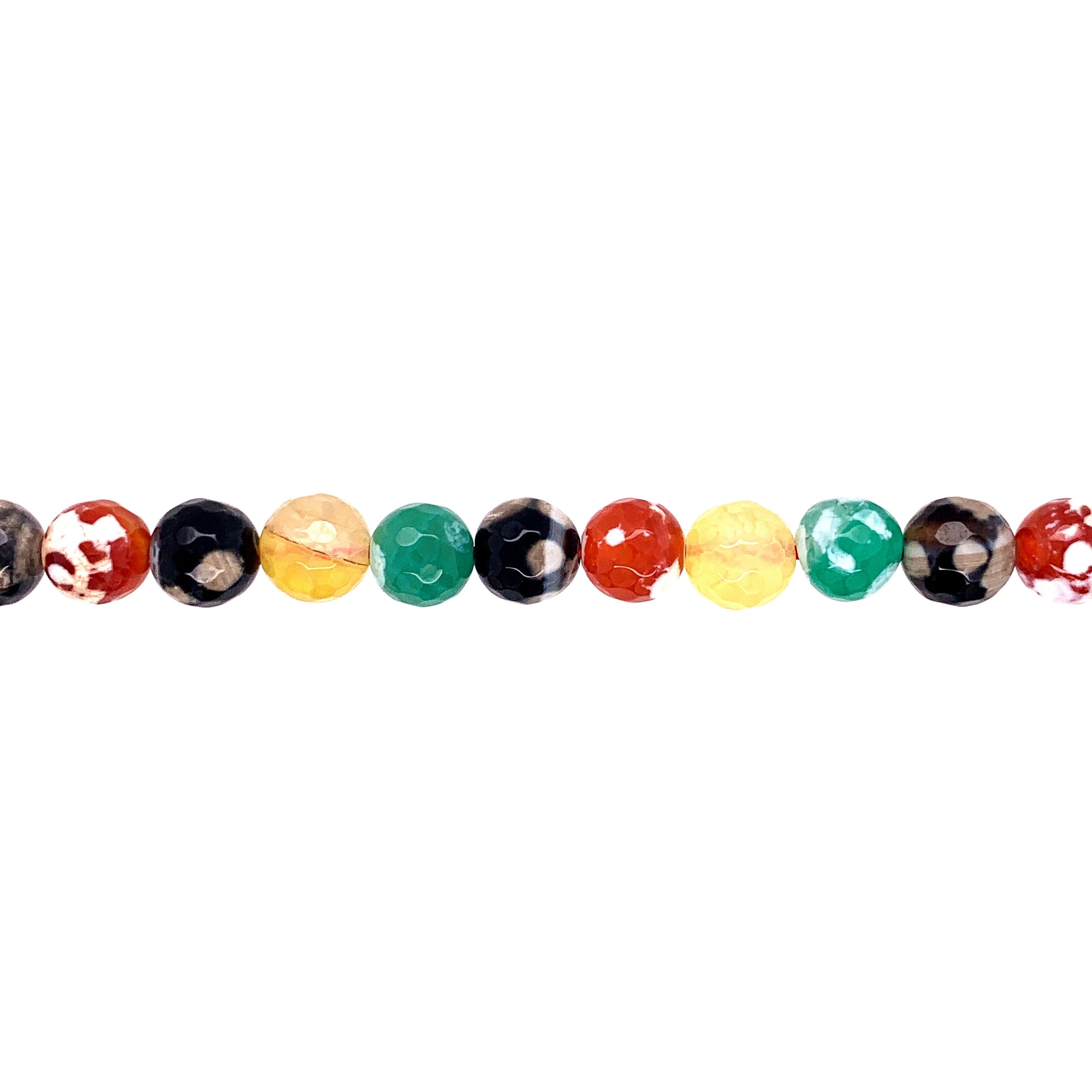 Multicolor Fire Agate 8mm - Faceted