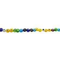 Multicolor Flat Evil Eye Beads 12mm