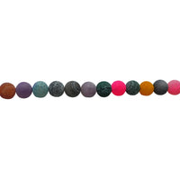 Multicolor Frosted Cracked Agate - Round Beads 10mm