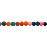 Multicolor Frosted Cracked Agate - Round Beads 12mm